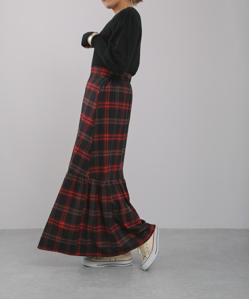 sakishimatokyo（サキシマトーキョー）の「【ZOZO限定】サキシマamp「チェック柄マーメイドスカート」（スカート・レディース・レッド/オレンジ・FREE）」の20枚目の写真