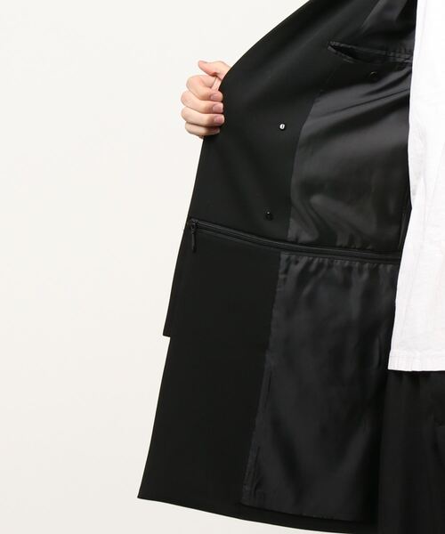 シェラック/SHELLAC 裾脱着ブラックダブルジャケット