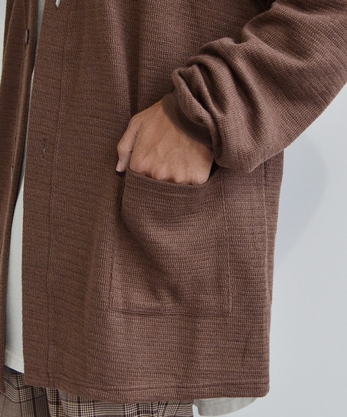 MinoriTY(マイノリティ)の「【MinoriTY】ニットソーカーディガン メンズ 秋服 無地 オーバーサイズ カットソー ノーカラー(カーディガン/ボレロ・メンズ・ブルー/グリーン/ブラウン/ブラック・M/L)」の10枚目の写真