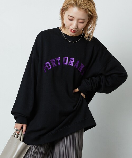 FREAK'S STORE(フリークスストア)の「▽【WEB限定】PORT ORANGE ロゴ刺繍スウェット(スウェット・レディース・グレー/ブラック/ブラウン/グリーン・フリ-)」の2枚目の写真