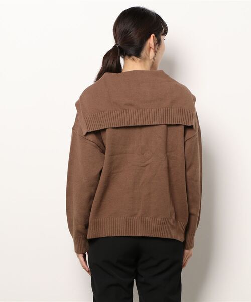 LOWRYS FARM（ローリーズファーム）の「セーラーカラーキナガシカーディガンＬＳ　227975（カーディガン/ボレロ・レディース・アイボリー/ブラック/ブラウン・FREE）」の5枚目の写真