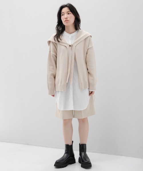 LOWRYS FARM（ローリーズファーム）の「セーラーカラーキナガシカーディガンＬＳ　227975（カーディガン/ボレロ・レディース・アイボリー/ブラック/ブラウン・FREE）」の20枚目の写真