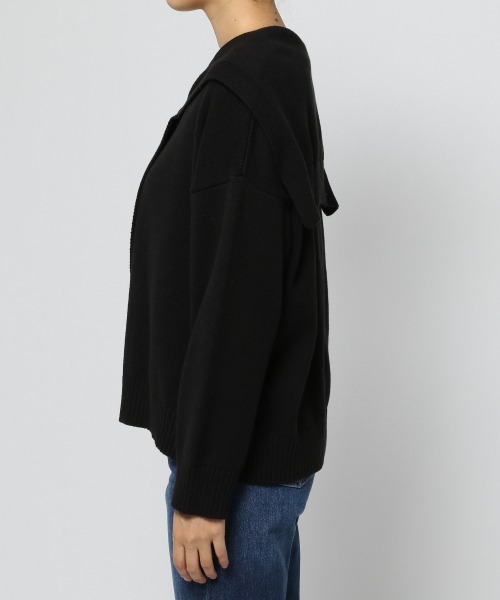 LOWRYS FARM（ローリーズファーム）の「セーラーカラーキナガシカーディガンＬＳ　227975（カーディガン/ボレロ・レディース・アイボリー/ブラック/ブラウン・FREE）」の11枚目の写真