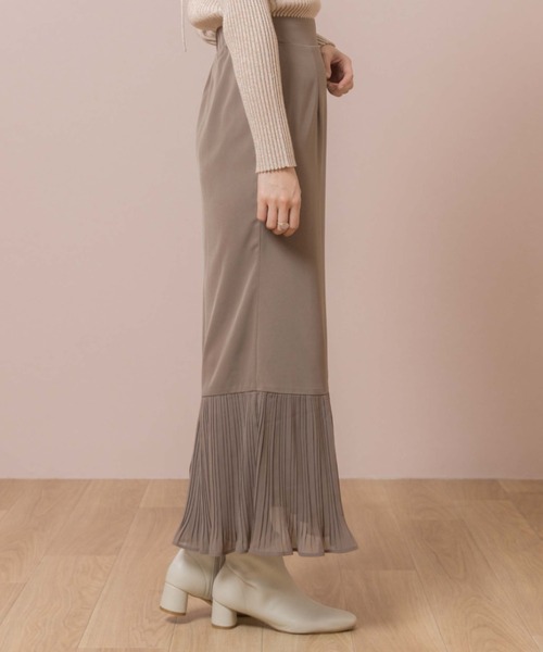 flower(フラワー)の「エニープリーツスカート(スカート・レディース・アイボリー/カーキ・FREE)」の2枚目の写真