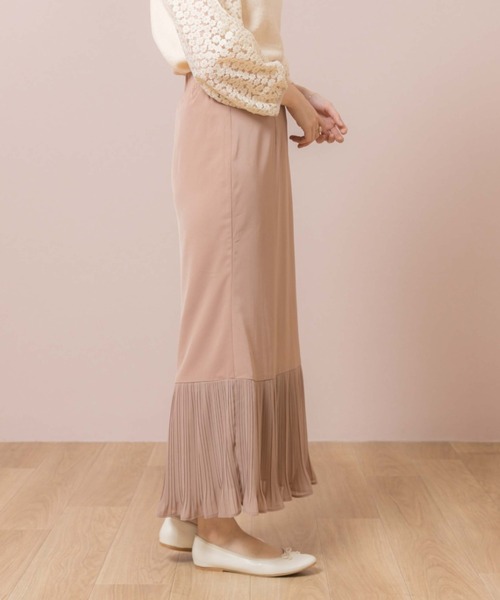 flower(フラワー)の「エニープリーツスカート(スカート・レディース・アイボリー/カーキ・FREE)」の1枚目の写真