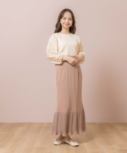 flower(フラワー)の「エニープリーツスカート(スカート・レディース・アイボリー/カーキ・FREE)」の22枚目の写真