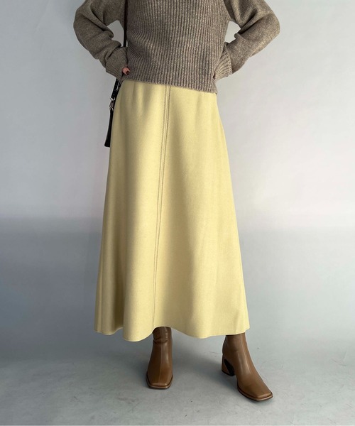 PICCIN(ピッチン)の「ライトジャージメルトンスカート(スカート・レディース・ネイビー/サックスブルー/オリーブ・L/M)」の1枚目の写真