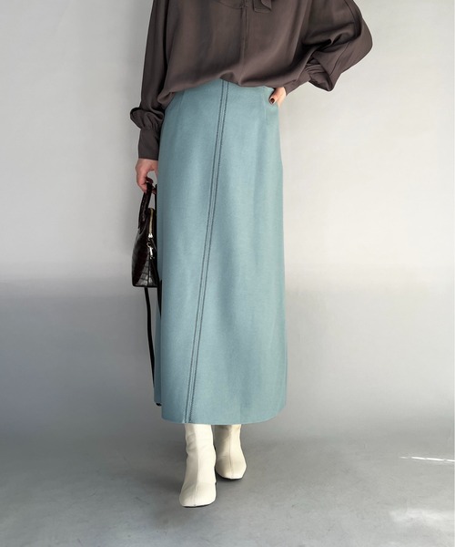 PICCIN(ピッチン)の「ライトジャージメルトンスカート(スカート・レディース・ネイビー/サックスブルー/オリーブ・L/M)」の19枚目の写真