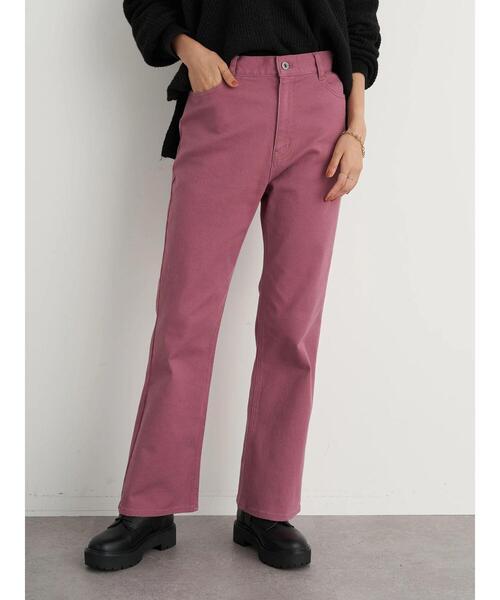 earth music&ecology（アースミュージックアンドエコロジー）の「カラーツイルフレアパンツ ＊（その他パンツ・レディース・ブラック/ホワイト系その他2/ピンク系その他3・S/M）」の6枚目の写真