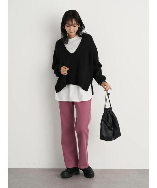 earth music&ecology（アースミュージックアンドエコロジー）の「カラーツイルフレアパンツ ＊（その他パンツ・レディース・ブラック/ホワイト系その他2/ピンク系その他3・S/M）」の19枚目の写真