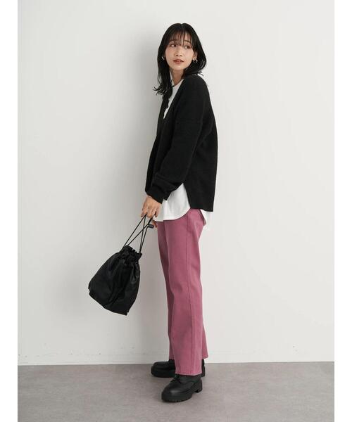 earth music&ecology（アースミュージックアンドエコロジー）の「カラーツイルフレアパンツ ＊（その他パンツ・レディース・ブラック/ホワイト系その他2/ピンク系その他3・S/M）」の20枚目の写真