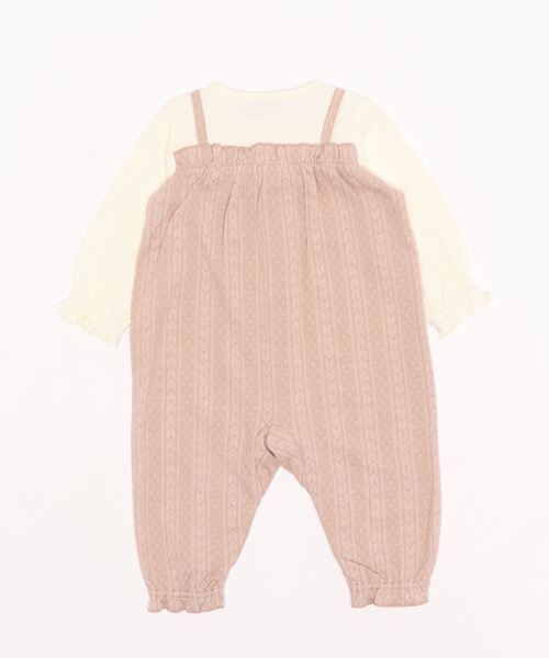 kladskap（クレードスコープ）の「サロペット重ね着風カバーオール（ロンパース・キッズ・ベージュ/ライトピンク・80ｃｍ/70cm）」の3枚目の写真