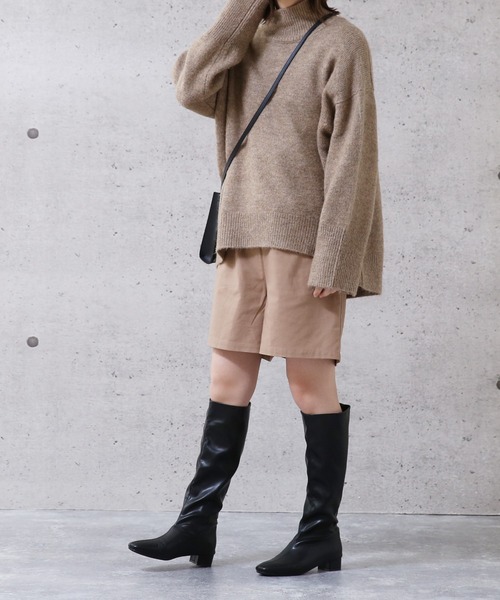 menue(メヌエ)の「スクエアトゥソフトロングブーツ(ブーツ・レディース・ブラック/アイボリー・LL/3L/S/M/L/XS)」の10枚目の写真