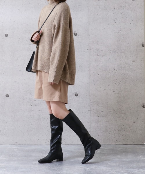 menue(メヌエ)の「スクエアトゥソフトロングブーツ(ブーツ・レディース・ブラック/アイボリー・LL/3L/S/M/L/XS)」の13枚目の写真