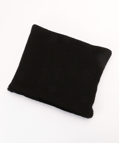 COMME　CA COMMUNE（コムサコミューン）の「畦編みニット＆フェイクファー リバーシブル スヌード（ストール/ショール・メンズ・ブラック/ベージュ・FREE）」の6枚目の写真