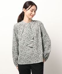 ラッフルボウタイブラウス