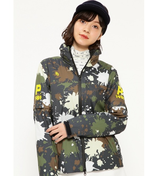 パーリーゲイツ テクノブレイン30dナイロンリップ　フリース　エアシャットセット PEARLY GATES】テクノブレイン30dナイロンリップ柄＋フリース×エア