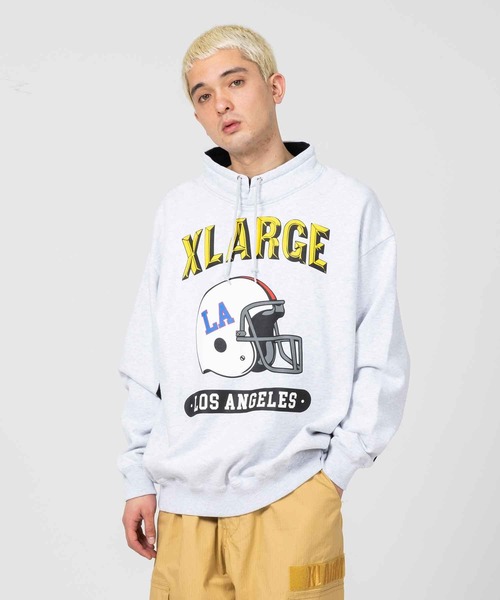 XLARGE（エクストララージ）の「FOOTBALL STAND COLLAR SWEAT（スウェット・メンズ・ブラック/イエロー/アッシュ・S/M/L/XL）」の3枚目の写真