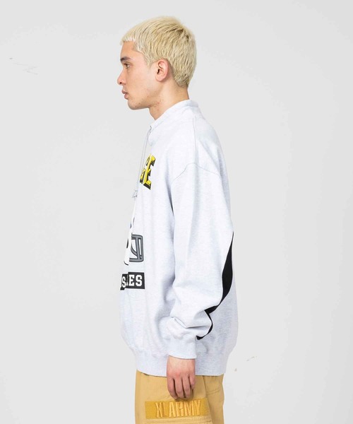 XLARGE（エクストララージ）の「FOOTBALL STAND COLLAR SWEAT（スウェット・メンズ・ブラック/イエロー/アッシュ・S/M/L/XL）」の4枚目の写真