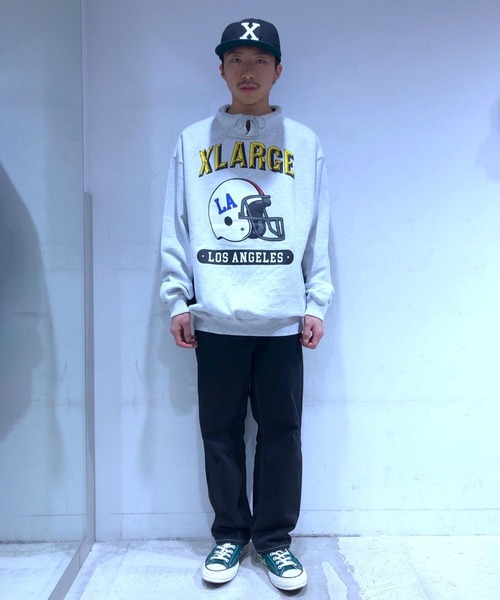 XLARGE（エクストララージ）の「FOOTBALL STAND COLLAR SWEAT（スウェット・メンズ・ブラック/イエロー/アッシュ・S/M/L/XL）」の19枚目の写真