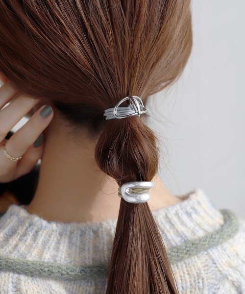 1255】レジンマトリカリアヘアゴムポニーフックブロ―チハンドメイド