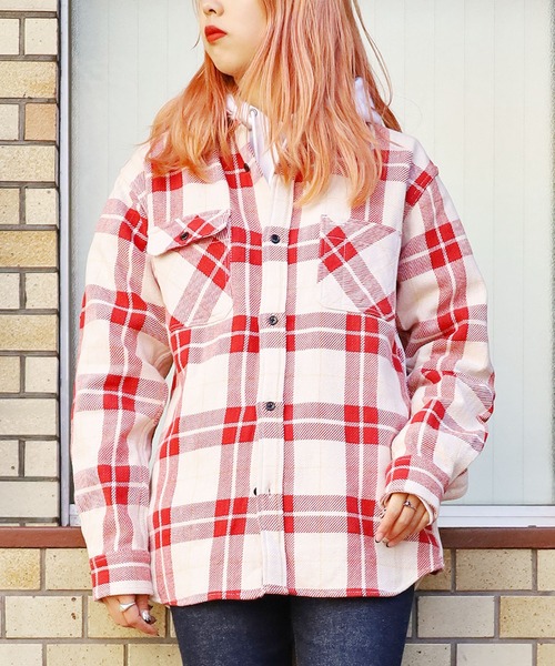 FIVEBROTHER(ファイブブラザー)の「FIVE BROTHER/ファイブブラザー EX HEAVY FLANNEL WORK SHIRT ワークシャツ チェック ユニセックス ヘビーフランネル(シャツ/ブラウス・メンズ・ホワイト/グリーン/ブラック・M/L/XL)」の15枚目の写真