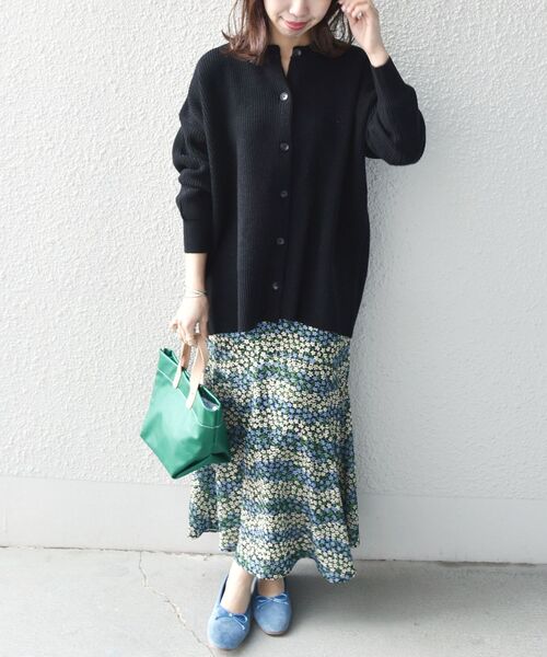 SHIPS any(シップス エニィ)の「SHIPS any: クルーネック ミディ カーディガン2(カーディガン/ボレロ・レディース・ブラック/イエロー/クリーム・ONE SIZE)」の15枚目の写真