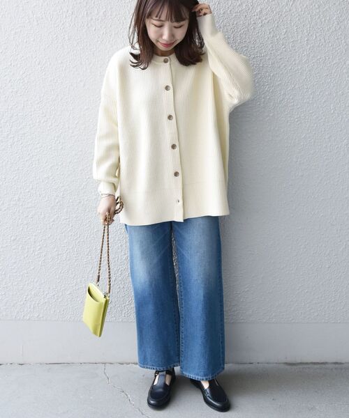 SHIPS any(シップス エニィ)の「SHIPS any: クルーネック ミディ カーディガン2(カーディガン/ボレロ・レディース・ブラック/イエロー/クリーム・ONE SIZE)」の19枚目の写真