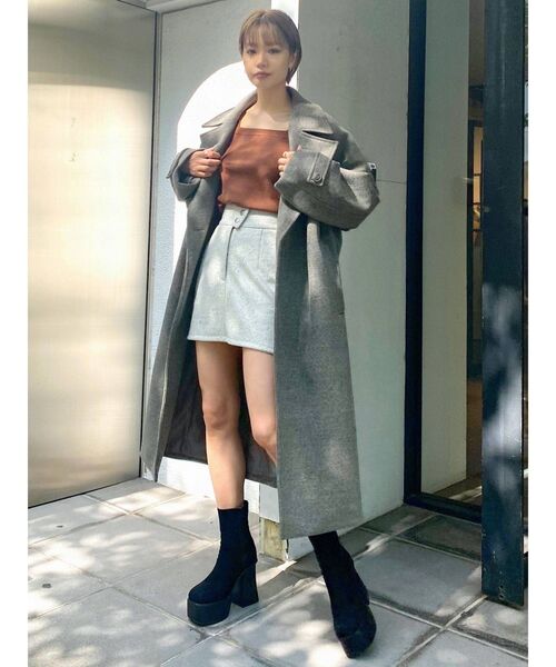 EMODA（エモダ）の「カーブギャザーニット（ニット/セーター・レディース・ブラウン/グリーン/ブラック/ホワイト・FREE）」の11枚目の写真