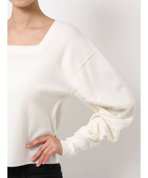 EMODA（エモダ）の「カーブギャザーニット（ニット/セーター・レディース・ブラウン/グリーン/ブラック/ホワイト・FREE）」の16枚目の写真