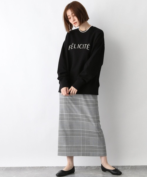 A part by（アパートバイ）の「カレッジロゴウラケ　261576（スウェット・レディース・ブラック/グレー/オフホワイト・FREE）」の20枚目の写真