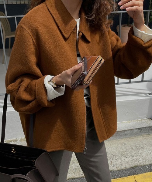 MANGROVE（マングローブ）の「ジップアップショートコート（その他アウター・レディース・ブラック/グレー/ブラウン・FREE）」の5枚目の写真