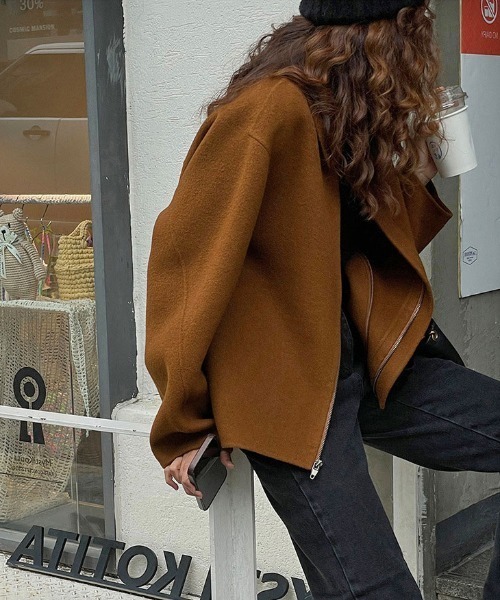 MANGROVE（マングローブ）の「ジップアップショートコート（その他アウター・レディース・ブラック/グレー/ブラウン・FREE）」の9枚目の写真