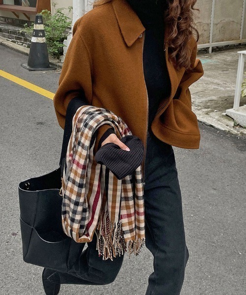 MANGROVE（マングローブ）の「ジップアップショートコート（その他アウター・レディース・ブラック/グレー/ブラウン・FREE）」の8枚目の写真