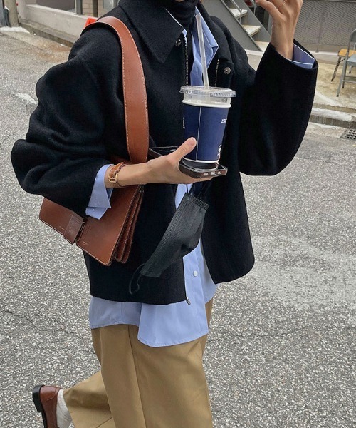 MANGROVE（マングローブ）の「ジップアップショートコート（その他アウター・レディース・ブラック/グレー/ブラウン・FREE）」の15枚目の写真