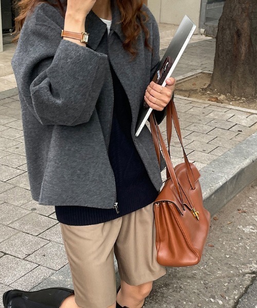 MANGROVE（マングローブ）の「ジップアップショートコート（その他アウター・レディース・ブラック/グレー/ブラウン・FREE）」の21枚目の写真