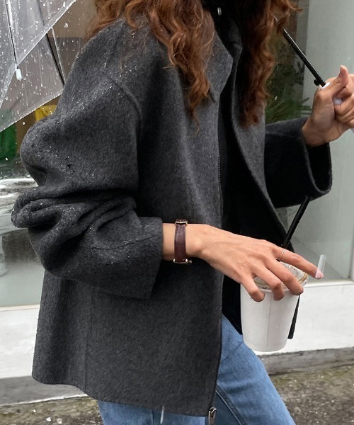 MANGROVE（マングローブ）の「ジップアップショートコート（その他アウター・レディース・ブラック/グレー/ブラウン・FREE）」の22枚目の写真