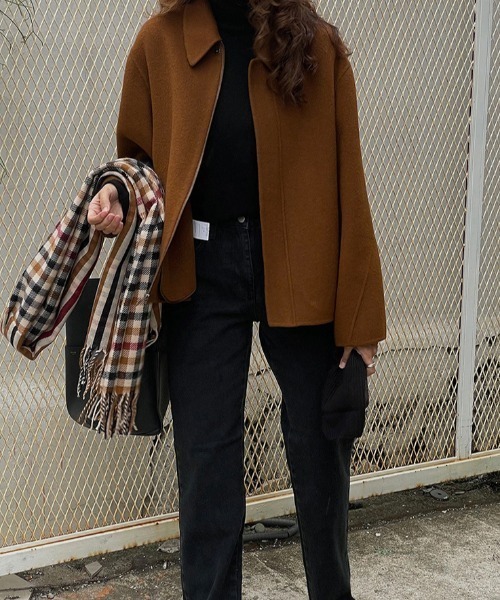 MANGROVE（マングローブ）の「ジップアップショートコート（その他アウター・レディース・ブラック/グレー/ブラウン・FREE）」の7枚目の写真