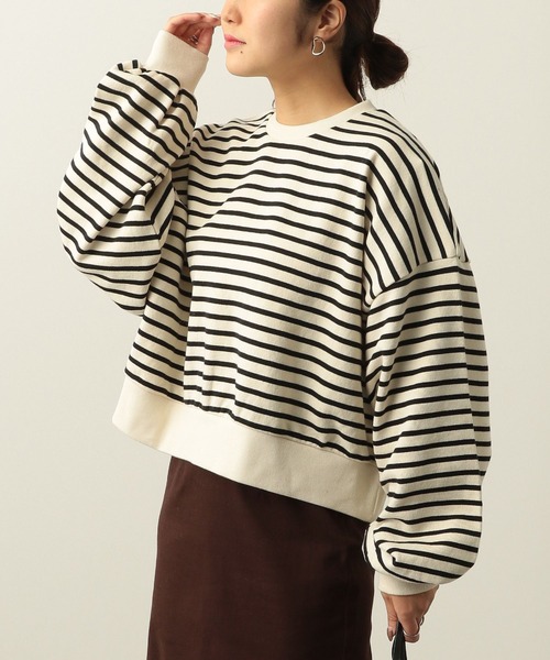 Heather（ヘザー）の「ボーダーウラケスウェット　261889（スウェット・レディース・ブラック系その他/イエロー系その他/グリーン系その他・FREE）」の2枚目の写真