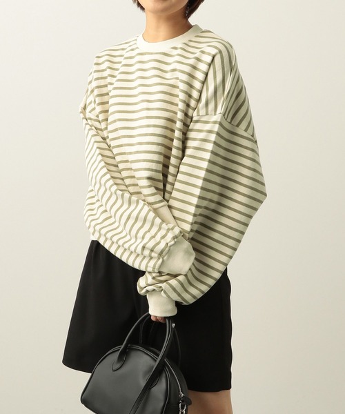 Heather（ヘザー）の「ボーダーウラケスウェット　261889（スウェット・レディース・ブラック系その他/イエロー系その他/グリーン系その他・FREE）」の3枚目の写真