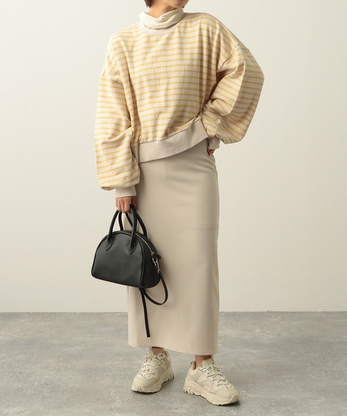 Heather（ヘザー）の「ボーダーウラケスウェット　261889（スウェット・レディース・ブラック系その他/イエロー系その他/グリーン系その他・FREE）」の4枚目の写真