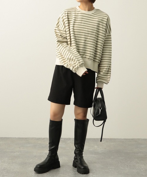 Heather（ヘザー）の「ボーダーウラケスウェット　261889（スウェット・レディース・ブラック系その他/イエロー系その他/グリーン系その他・FREE）」の6枚目の写真