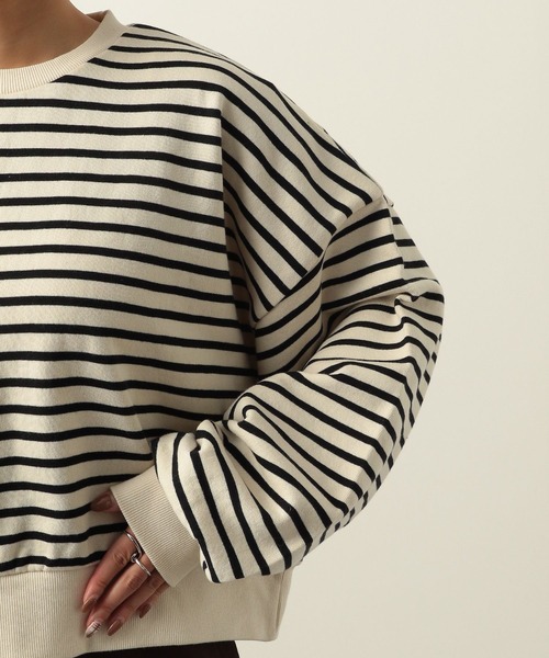 Heather（ヘザー）の「ボーダーウラケスウェット　261889（スウェット・レディース・ブラック系その他/イエロー系その他/グリーン系その他・FREE）」の5枚目の写真