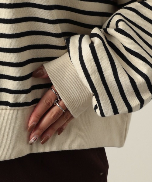 Heather（ヘザー）の「ボーダーウラケスウェット　261889（スウェット・レディース・ブラック系その他/イエロー系その他/グリーン系その他・FREE）」の7枚目の写真