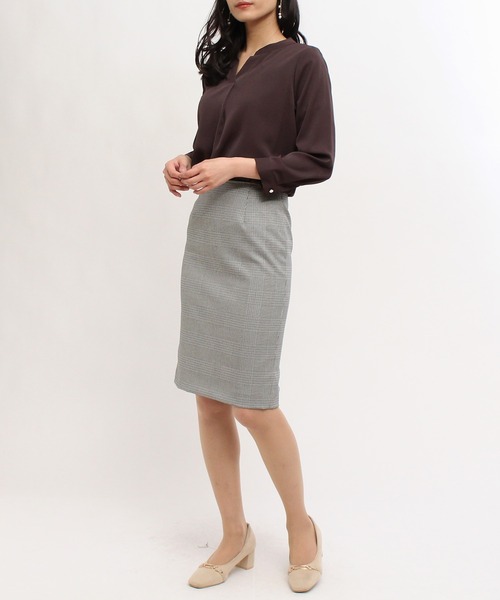 TRUDEA（トルディア）の「（シーズンレス）2レングスタイトスカート（57㎝丈）（スカート・レディース・ピンク/ブラック/ブラック×ホワイト/ネイビー/ホワイト/ベージュ/ライトグレー/ブラウン/ホワイト×ネイビー・MEDIUM/LARGE/SMALL/X-SMALL）」の13枚目の写真