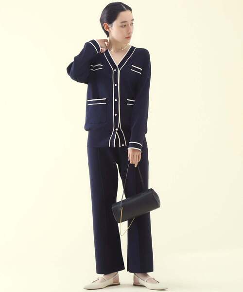 martinique（マルティニーク）の「martinique/コンパクトレーヨンカーディガン（カーディガン/ボレロ・レディース・ホワイト系その他/ダークネイビー・FREE）」の4枚目の写真