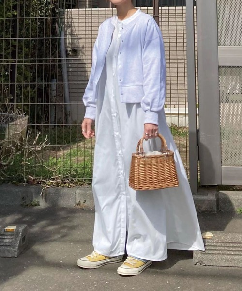 CORNERSbyKRボリュームスリーブストライプシャツワンピース