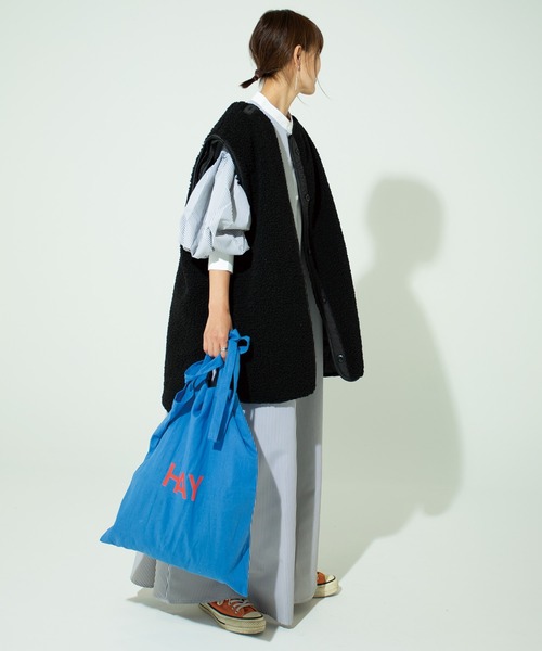 CORNERS(コーナーズ)の「CORNERS by KR ボリュームスリーブストライプシャツワンピース(ワンピース・レディース・ネイビー/グリーン/サックスブルー/ベージュ/ブラック/ホワイト/ダークブラック/ダークネイビー・M/L)」の18枚目の写真