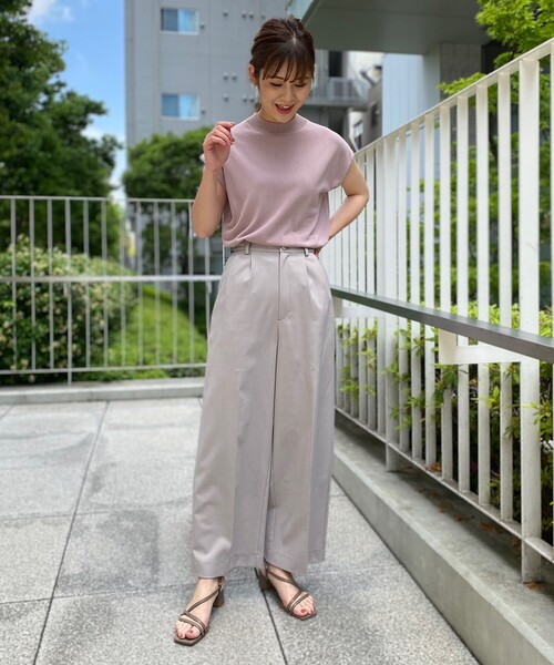 SOUP（スープ）の「◇洗える/きれいめリネンライクワイドパンツ
