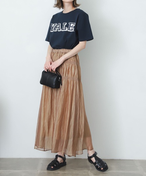 SENSE OF PLACE by URBAN RESEARCH（センスオブプレイスバイアーバンリサーチ）の「シアーワッシャーシャーリングスカート（スカート・レディース・ブラック/パープル/ベージュ・ONE）」の4枚目の写真